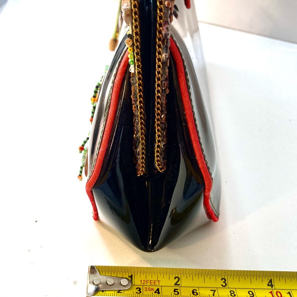 Spring Sale 🌼 Mary Frances patent leather vintage purse butterfly beaded handle - Picture 7 of 9